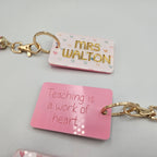 Teacher heart keyring