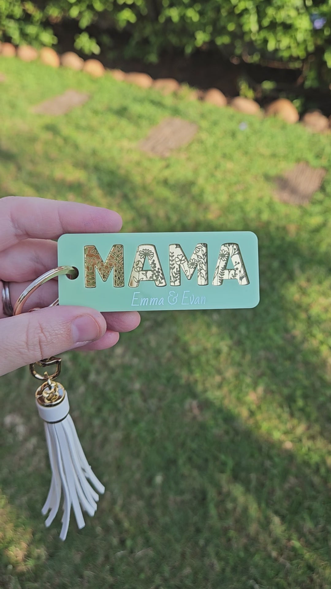 Floral keyring personalised