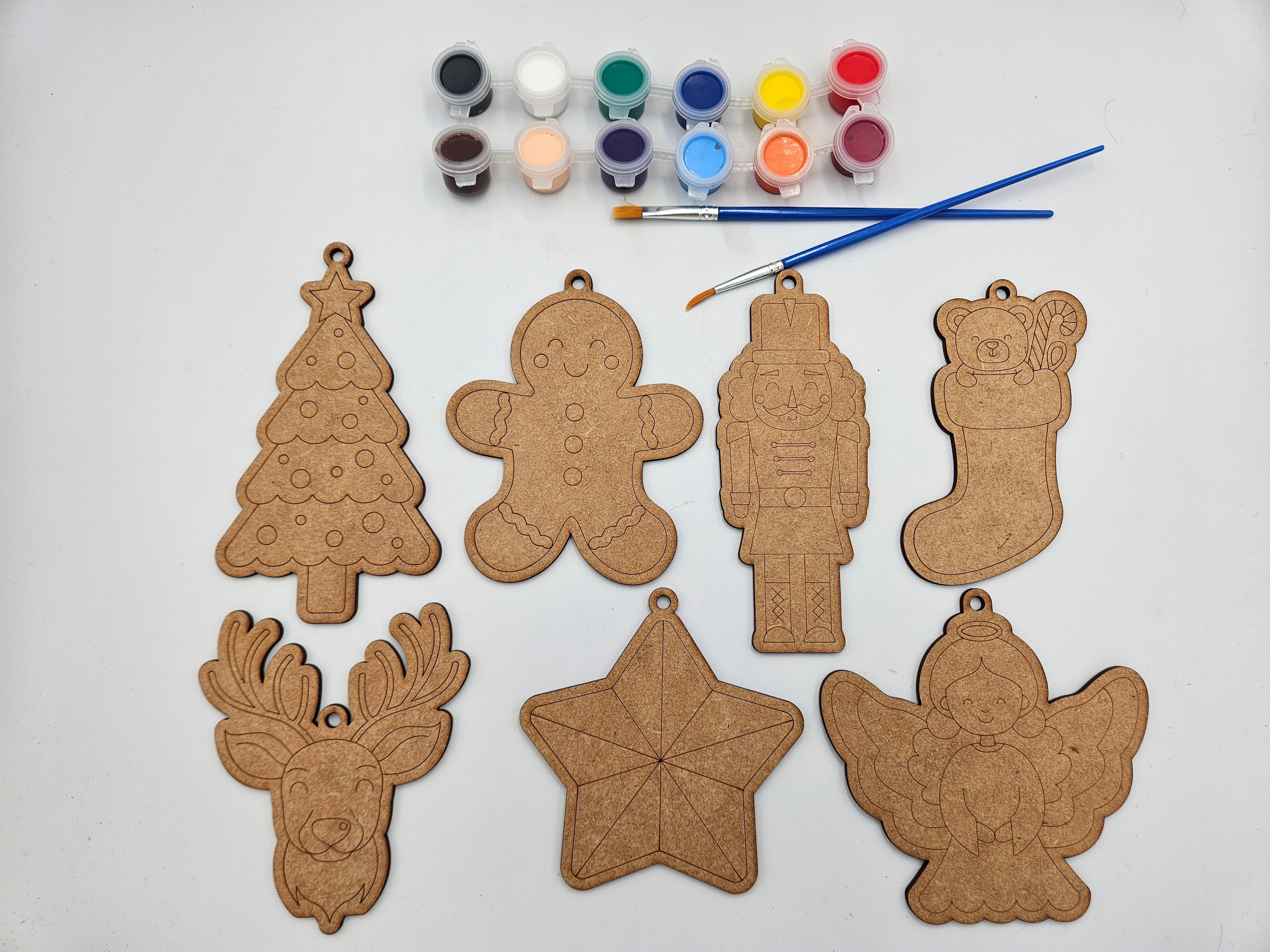 Paint your own Christmas ornaments activity