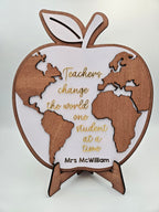 Apple teacher appreciation plaque