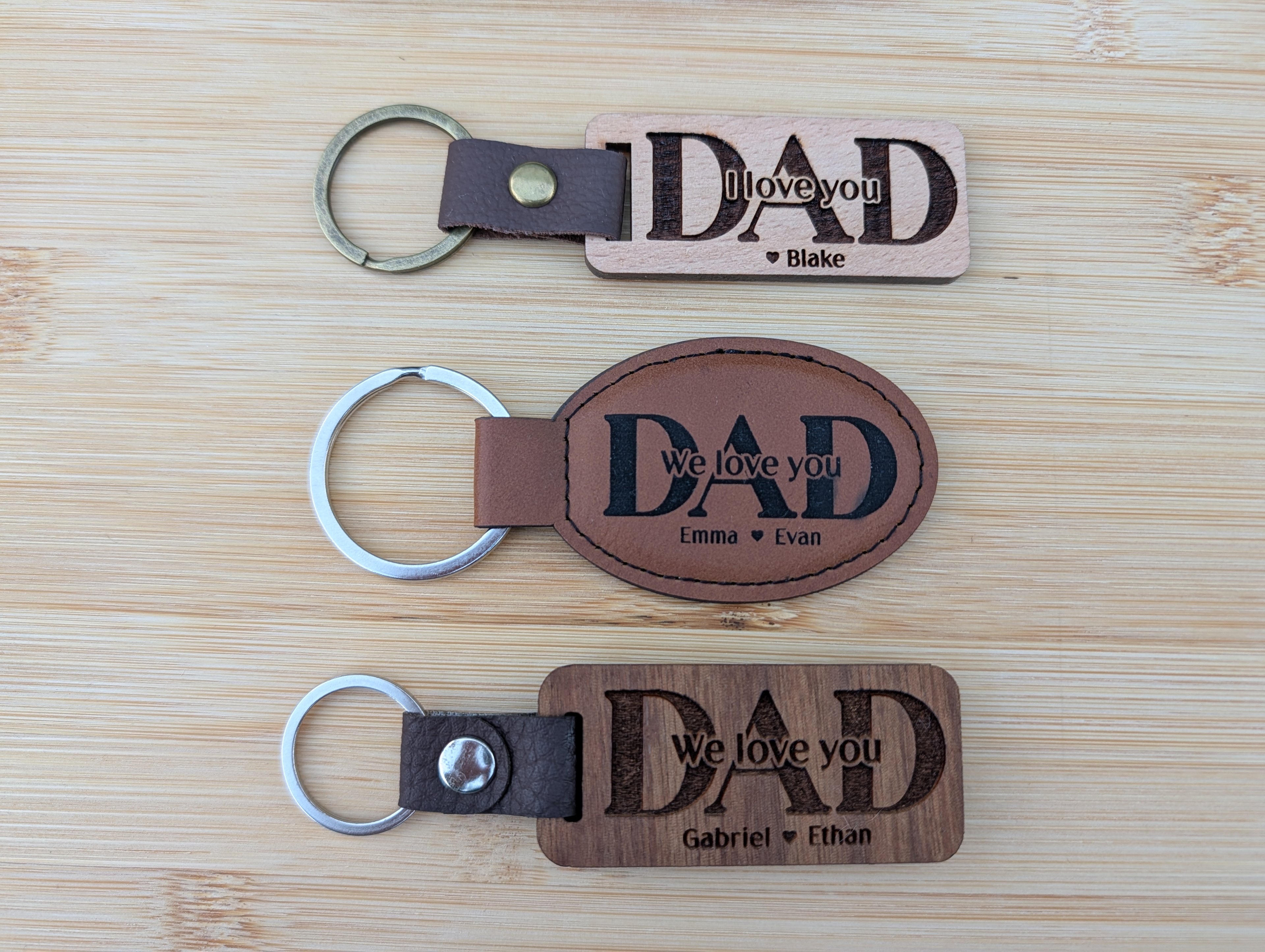 Personalised Love you Dad keyring