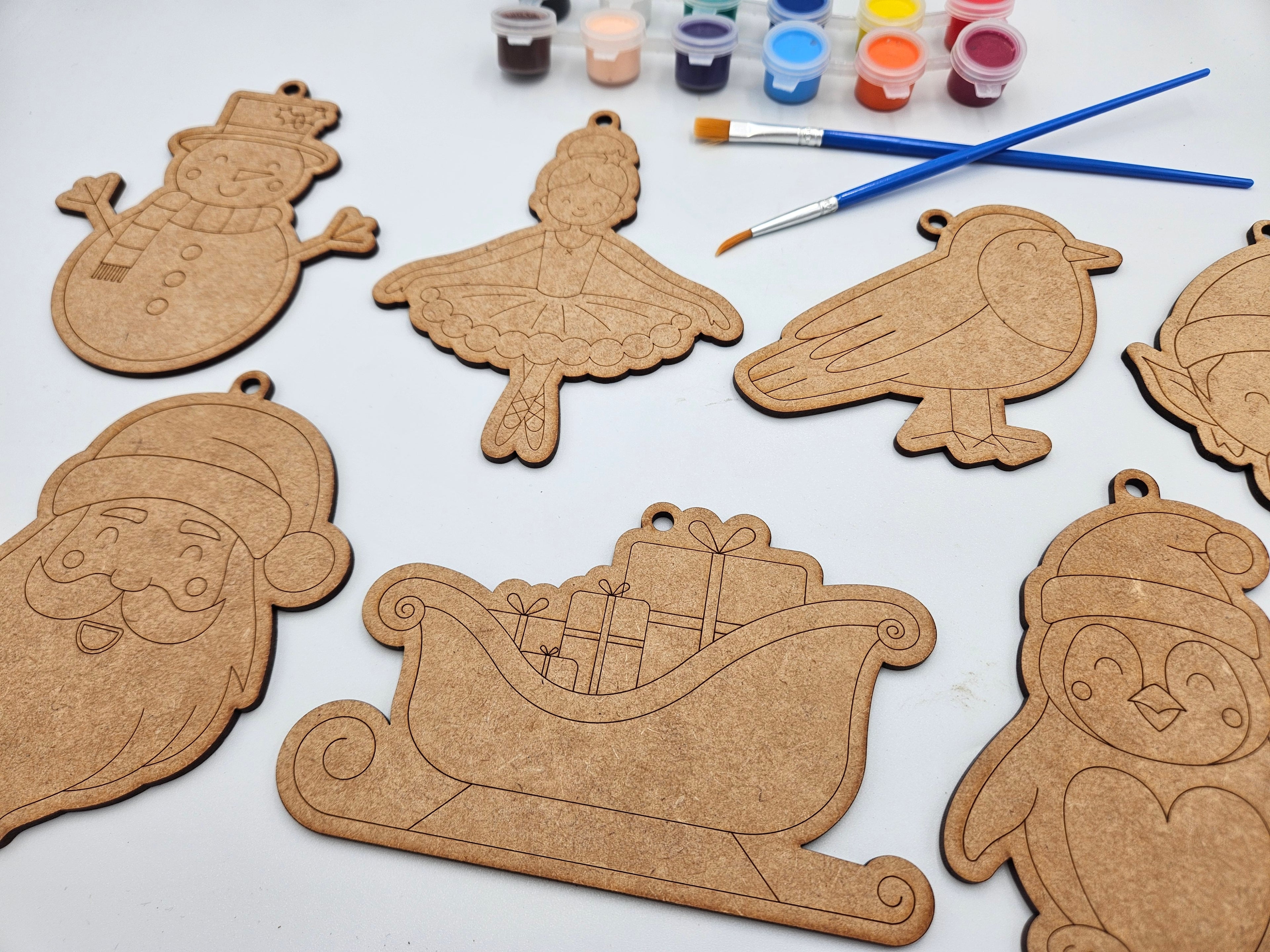 Paint your own Christmas ornaments activity