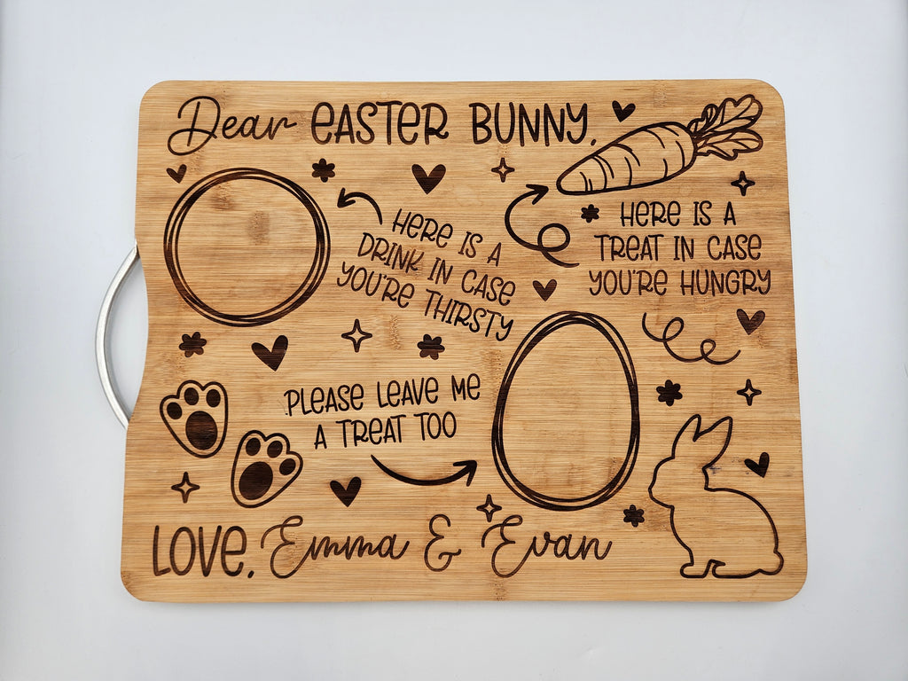 Easter bunny snack board