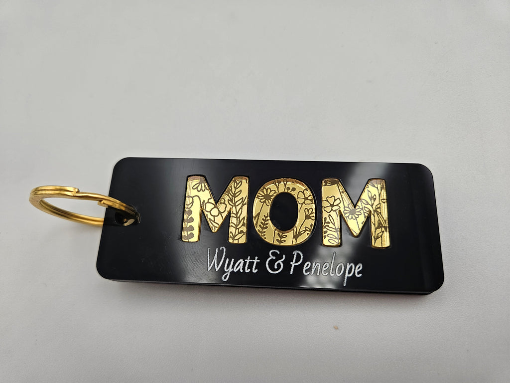 Floral keyring personalised