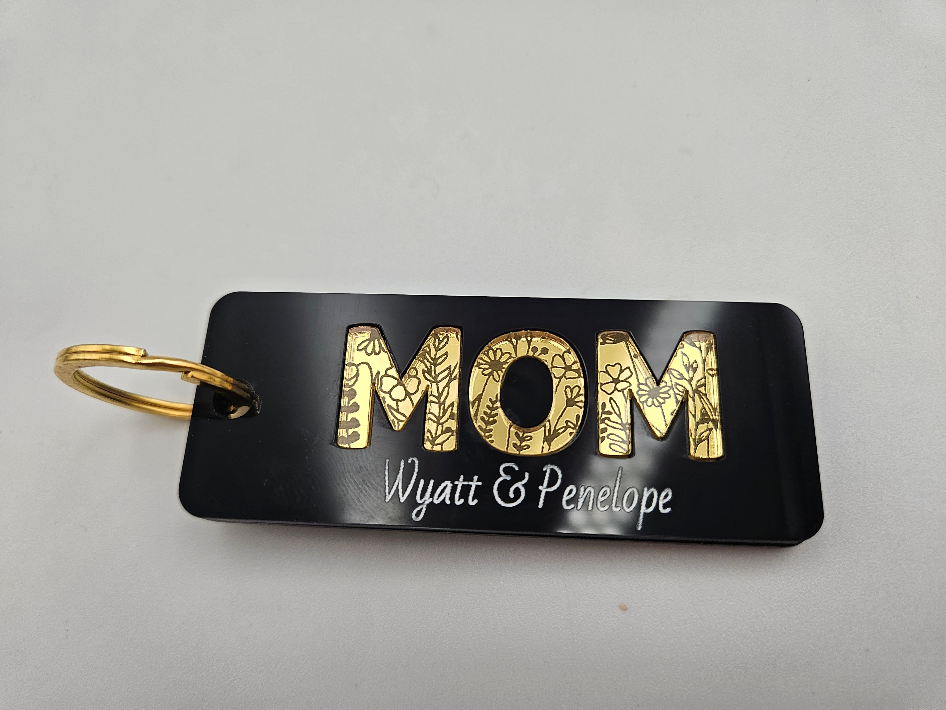 Floral keyring personalised