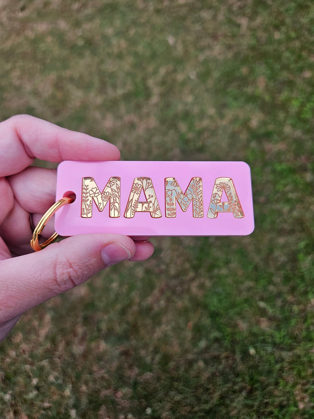 Floral keyring personalised