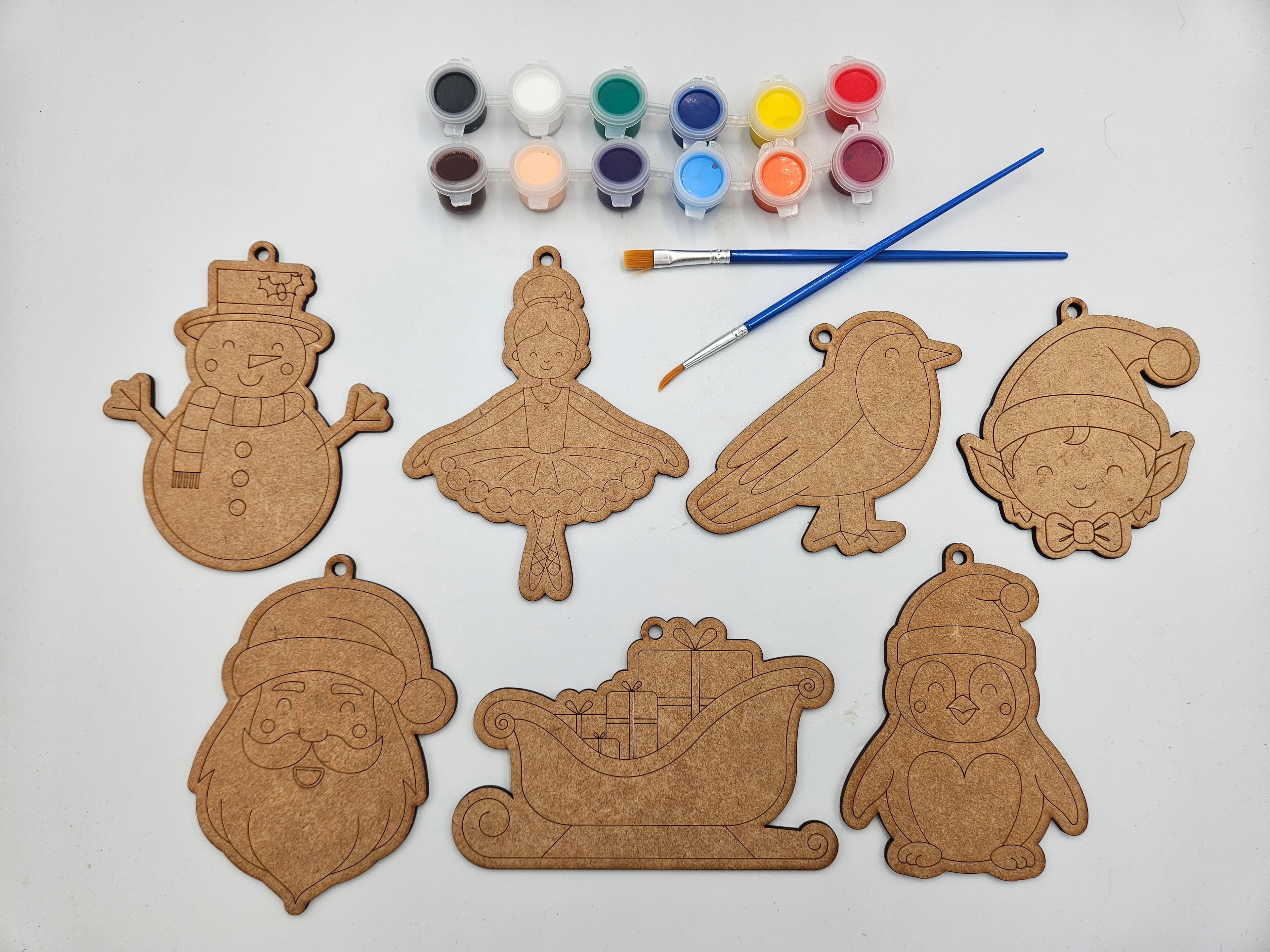 Paint your own Christmas ornaments activity